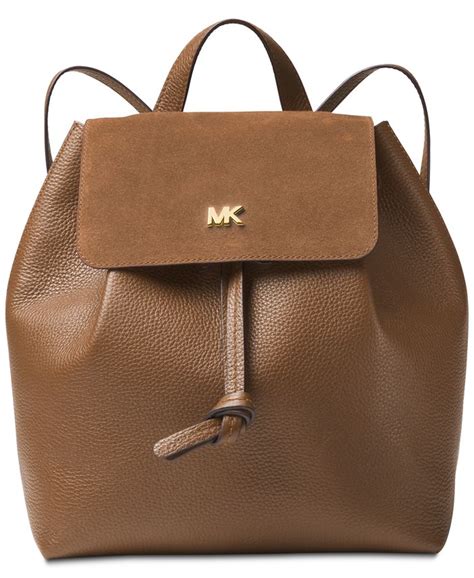 michael kors junie medium suede flap backpack